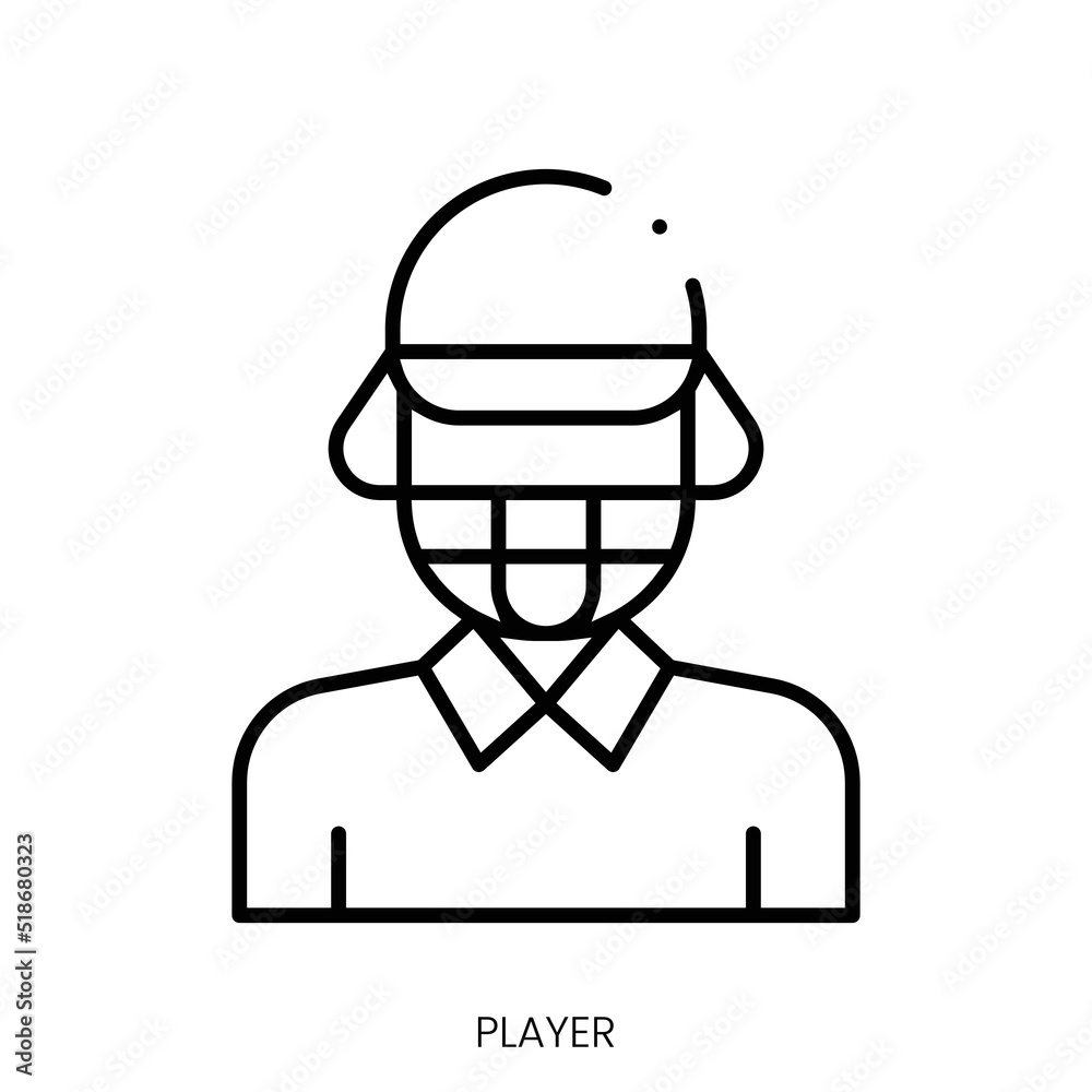player icon. Linear style sign isolated on white background. Vector illustration