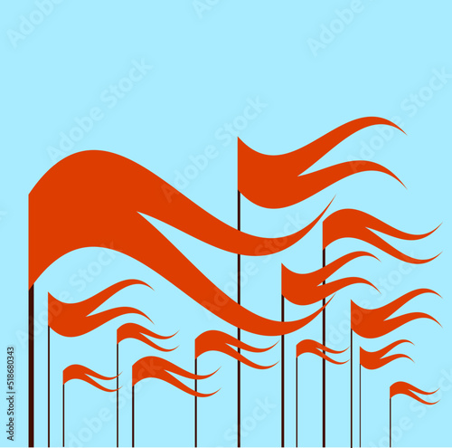 Hindu flags with blue background