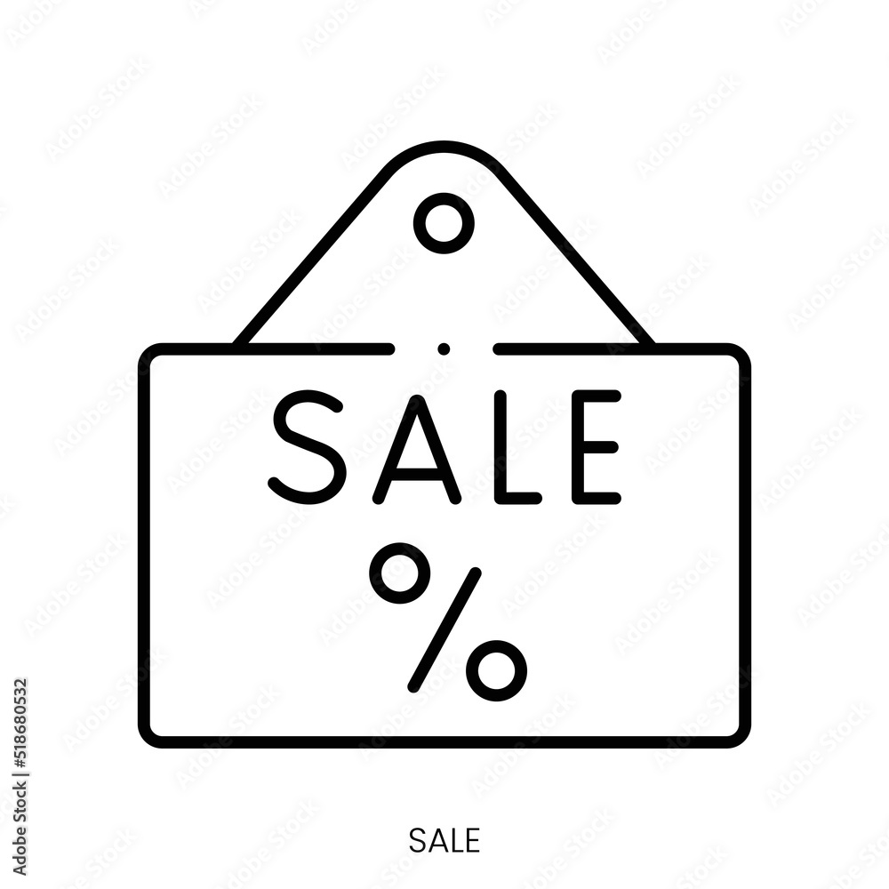 sale icon. Linear style sign isolated on white background. Vector illustration sale icon. Linear style sign isolated on white background. Vector illustration