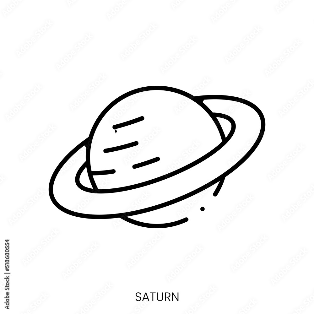 saturn icon. Linear style sign isolated on white background. Vector illustration saturn icon. Linear style sign isolated on white background. Vector illustration