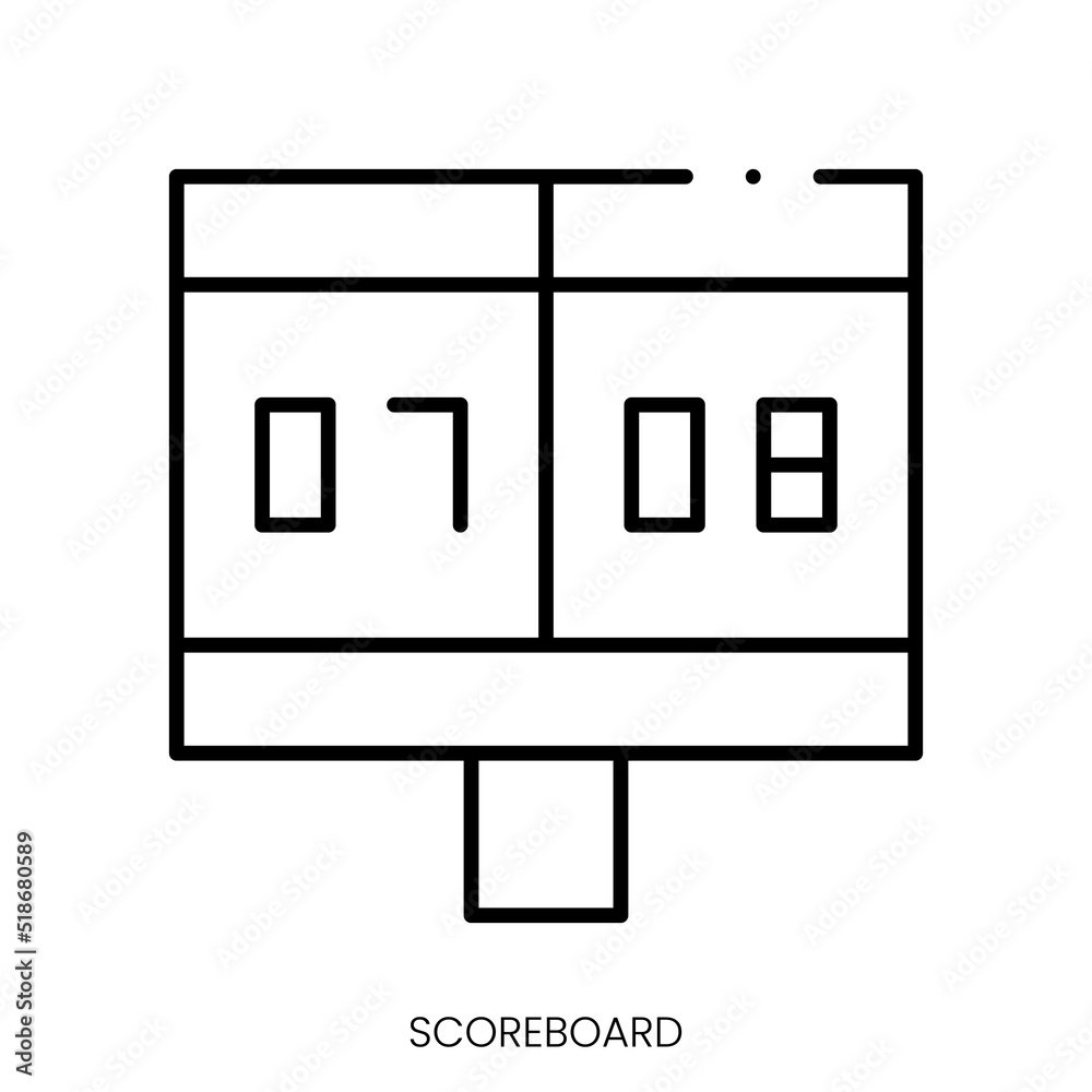 scoreboard icon. Linear style sign isolated on white background. Vector illustration scoreboard icon. Linear style sign isolated on white background. Vector illustration