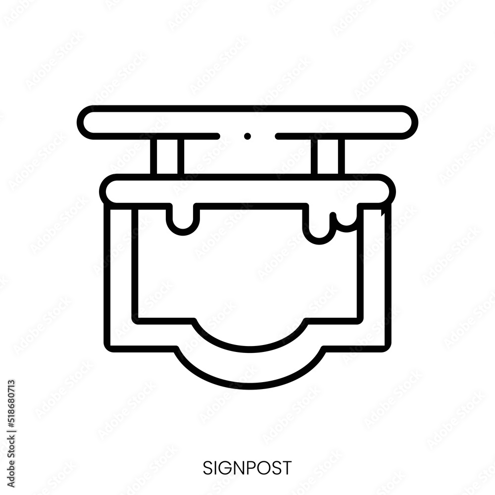signpost icon. Linear style sign isolated on white background. Vector illustration signpost icon. Linear style sign isolated on white background. Vector illustration