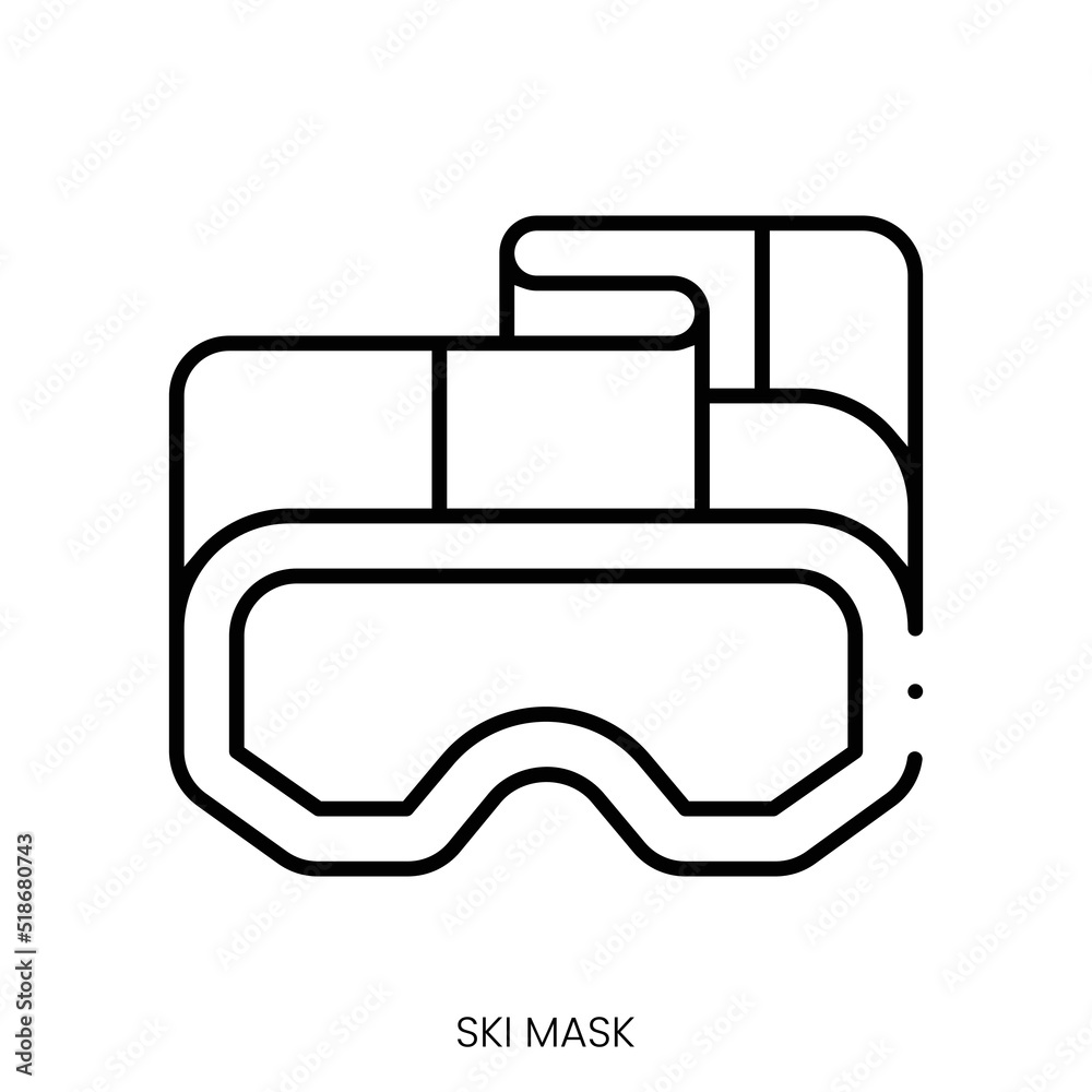 ski mask icon. Linear style sign isolated on white background. Vector illustration ski mask icon. Linear style sign isolated on white background. Vector illustration