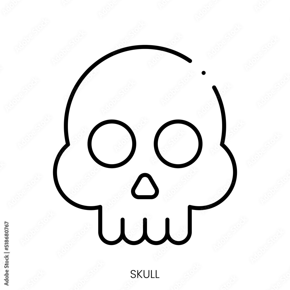 skull icon. Linear style sign isolated on white background. Vector illustration skull icon. Linear style sign isolated on white background. Vector illustration