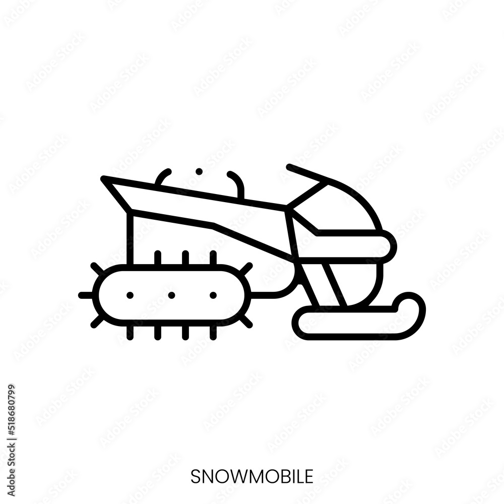 snowmobile icon. Linear style sign isolated on white background. Vector illustration snowmobile icon. Linear style sign isolated on white background. Vector illustration