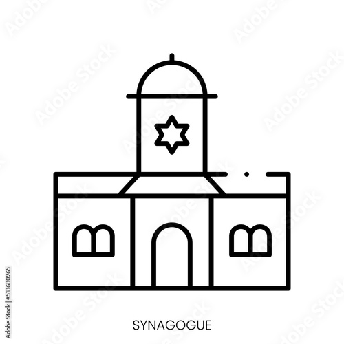 synagogue icon. Linear style sign isolated on white background. Vector illustration