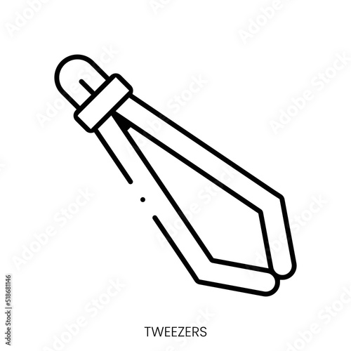 tweezers icon. Linear style sign isolated on white background. Vector illustration