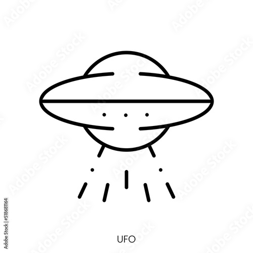 ufo icon. Linear style sign isolated on white background. Vector illustration