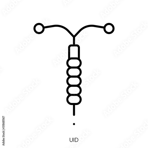 uid icon. Linear style sign isolated on white background. Vector illustration
