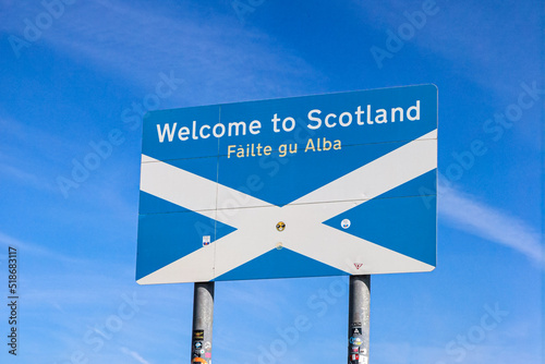Welcome to Scotland border sign on A1