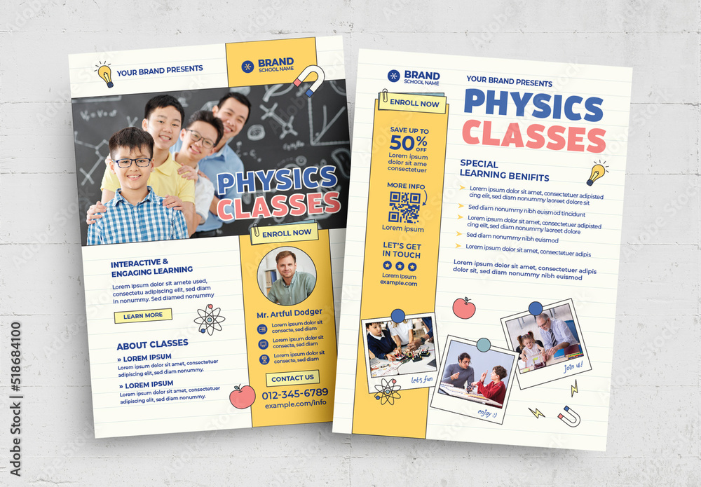 Science Education Flyer Poster Layout Stock Template | Adobe Stock