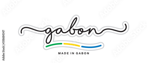 Slika na platnu Made in Gabon, new modern handwritten typography calligraphic logo sticker, abst