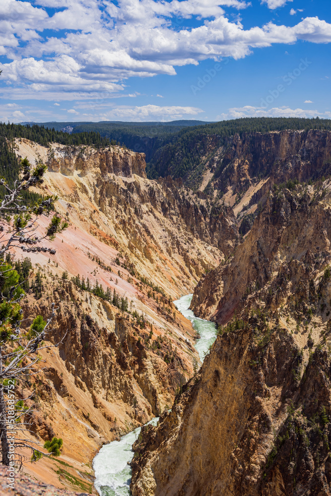 Beautiful river landsacpe around Grand Canyon of Yellowstone
