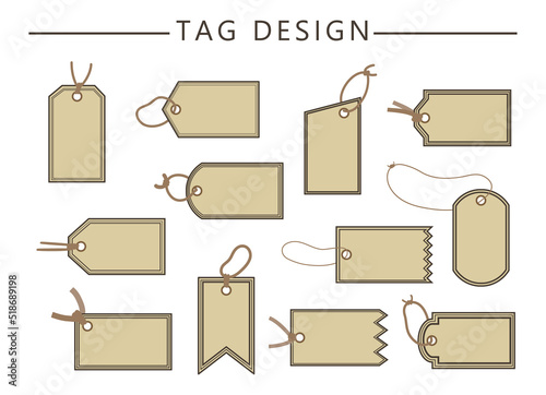 [ ベクター ] タグのデザイン / 穴囲み 紐 