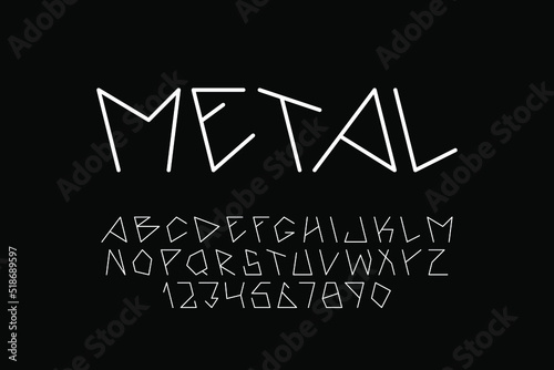 Modern designer thin alphabet. Trendy english font. White latin letters and numerals - digital minimalistic style. New creative signs typeface