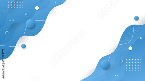 Abstract Modern Background with Motion Fluid Liquid Waves Element and Blue Gradient Color