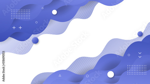 Abstract Modern Background with Memphis Motion Fluid Liquid Element and Blue Gradient Color