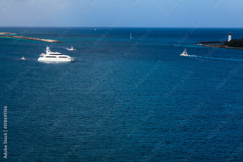 Boats in the ocean, Nassau, Bahamas