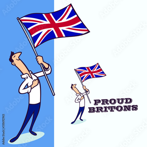 England British Patriotic Vintage Classic Cartoon Mascot