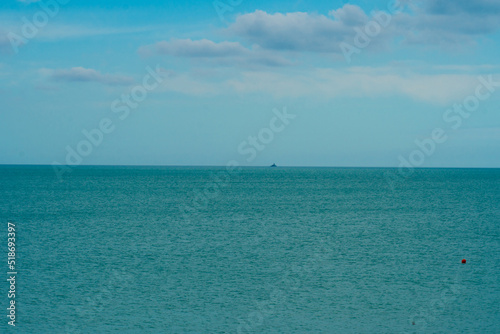 Background backdrop ocean blue sea sky calm summer water outdoor, concept nature space from clean from wet ripple, from tranquil. Drone holiday,