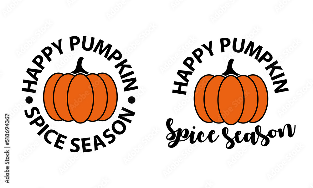 Happy Pumpkin Spice Season - Thanksgiving Autumn Fall Vector and Clip Art