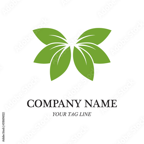 butterfly leaf logo and symbol vector