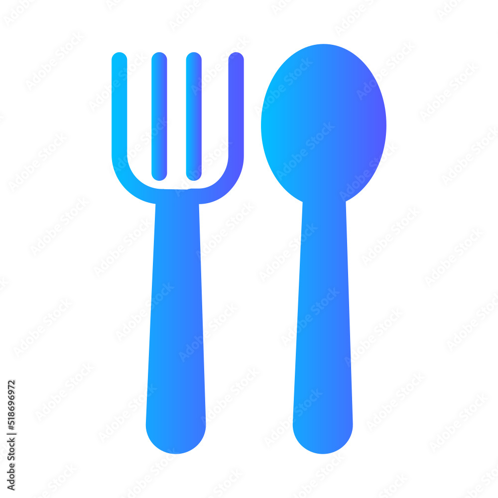 spoon and fork gradient icon spoon and fork gradient icon