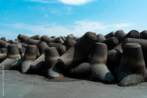 Tetrapods at the Japanese seaside