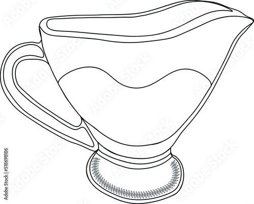 gravy boat illustrated on a white background