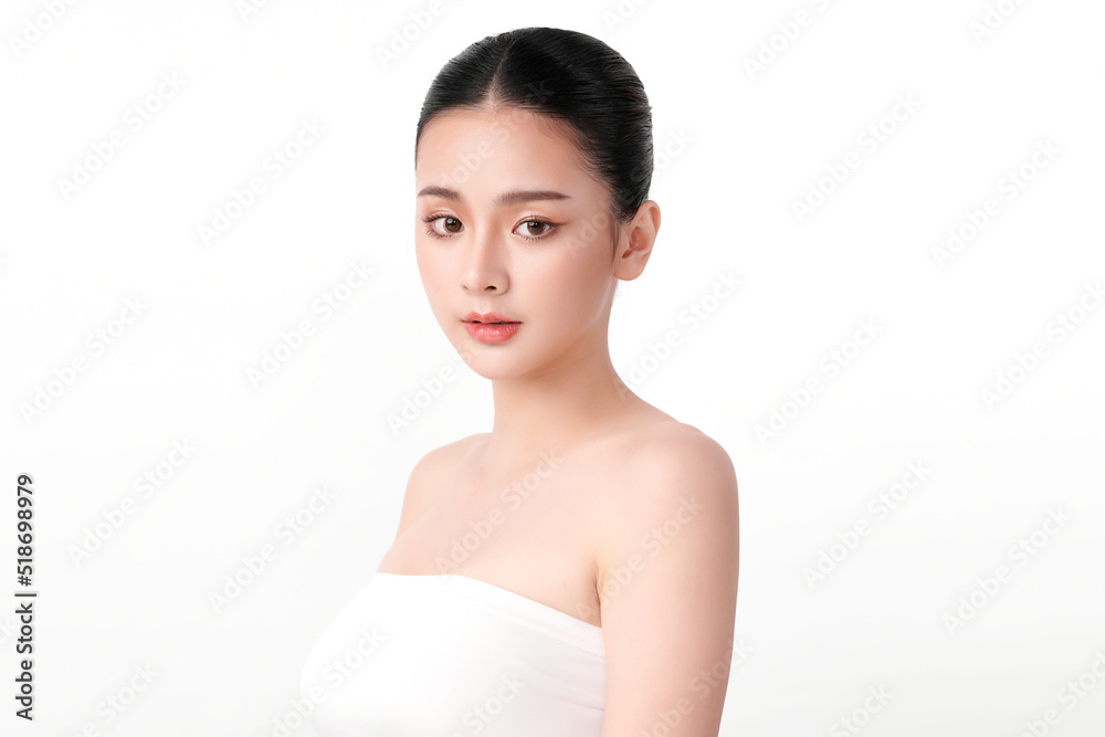Beautiful young asian woman with clean fresh skin on white background, Face care, Facial treatment, Cosmetology, beauty and spa, Asian women portrait. Beautiful young asian woman with clean fresh skin on white background, Face care, Facial treatment, Cosmetology, beauty and spa, Asian women portrait.