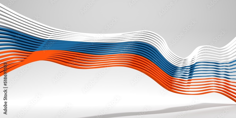 Fototapeta premium Waved national flag of Russia. Travel and politic concept. 3D render