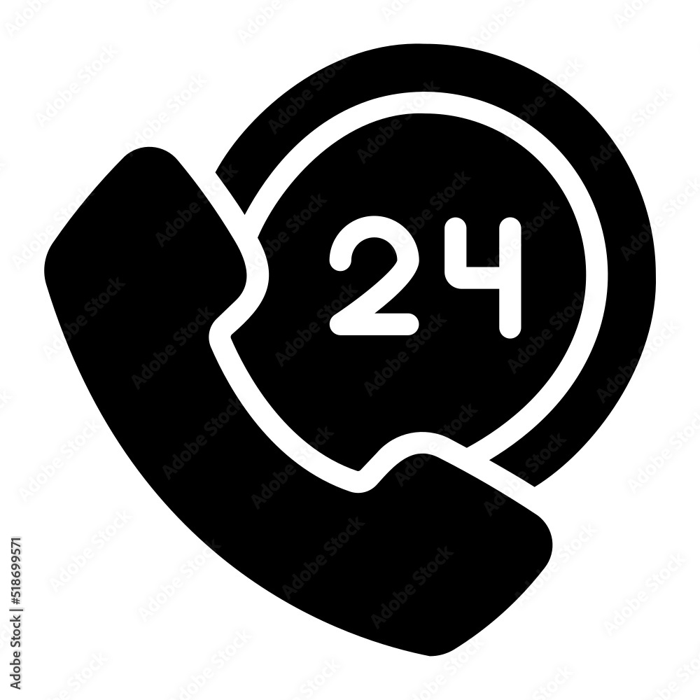 24 hours glyph icon