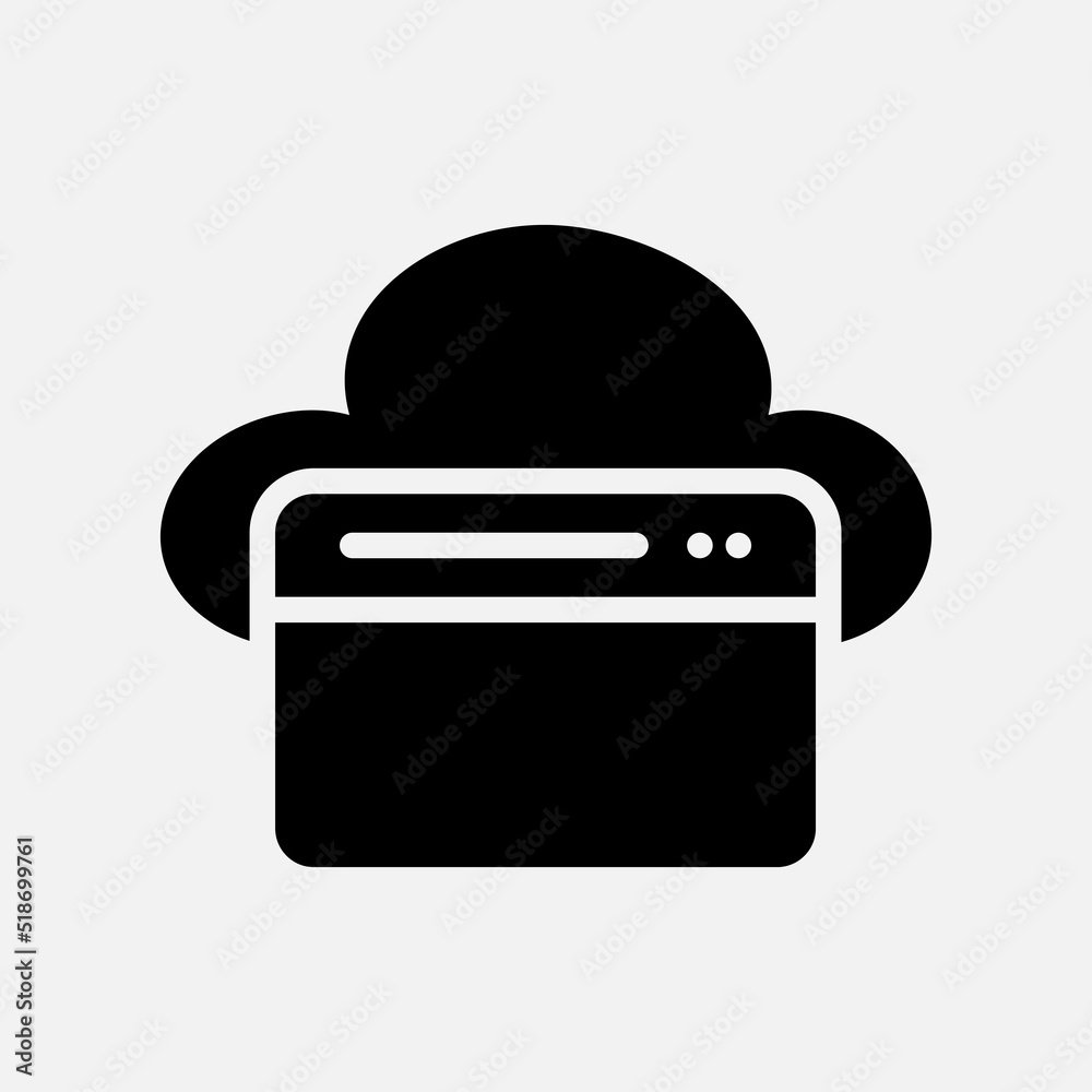 Browser icon in line style about cloud computing, use for website mobile app presentation Browser icon in line style about cloud computing, use for website mobile app presentation