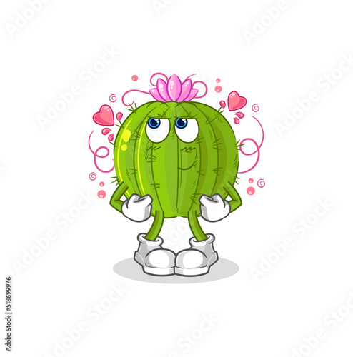 cactus shy vector. cartoon character