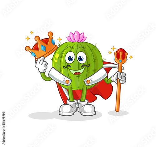 cactus king vector. cartoon character