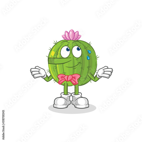 cactus lie like Pinocchio character. cartoon mascot vector