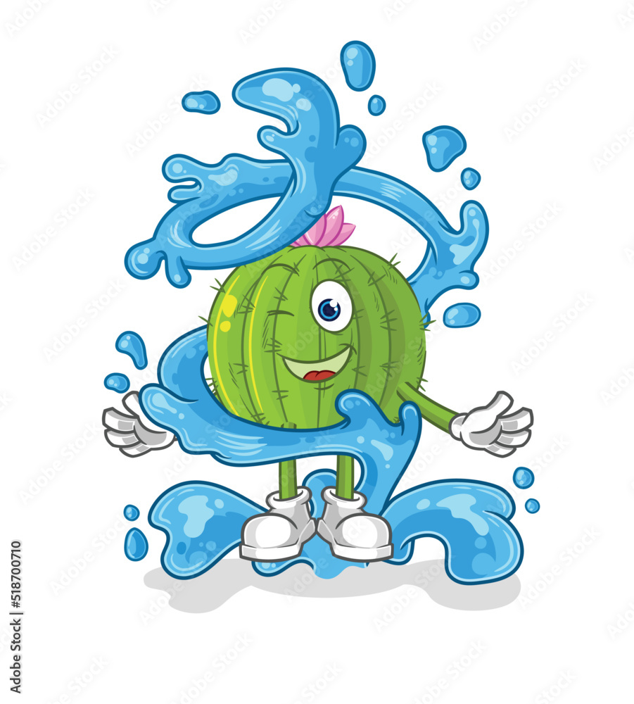 cactus fresh with water mascot. cartoon vector cactus fresh with water mascot. cartoon vector