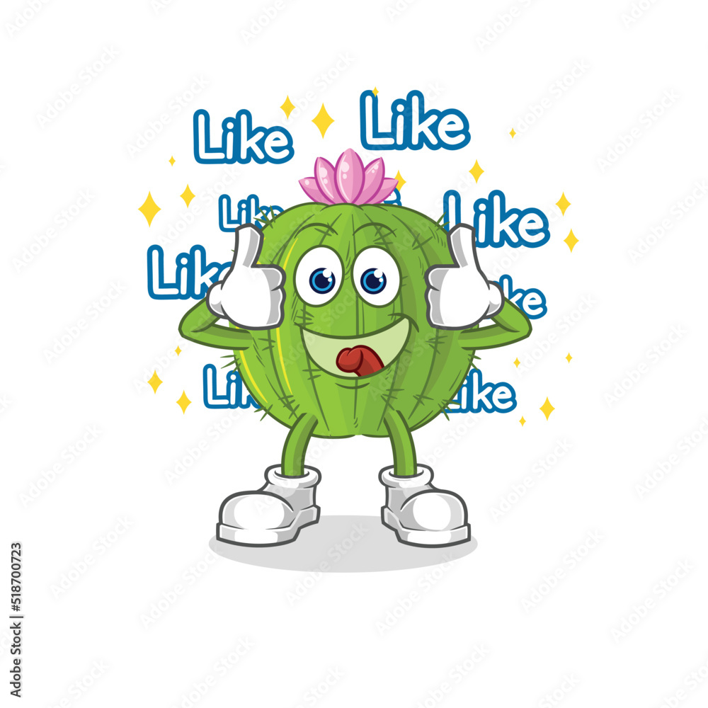 cactus give lots of likes. cartoon vector cactus give lots of likes. cartoon vector