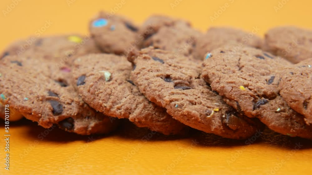 close up of sweet cookies on wooden table close up of sweet cookies on wooden table