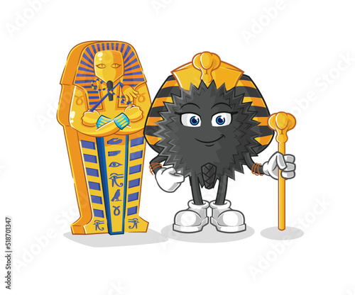 sea urchin ancient egypt cartoon. cartoon mascot vector