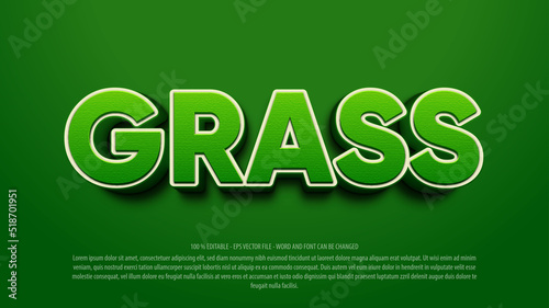Grass 3d bold editable text effect