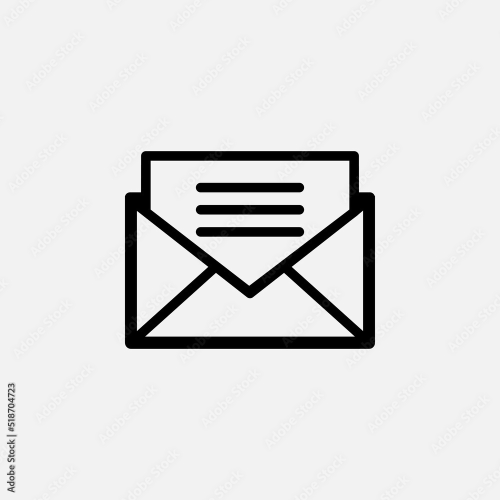 Envelope Icon. Message Symbol. E Mail Sign, Correspondence - Vector. Envelope Icon. Message Symbol. E Mail Sign, Correspondence - Vector.
