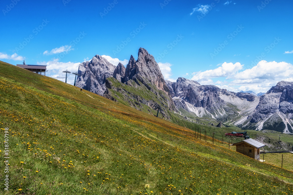 Seceda mountain peak