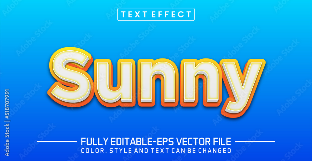 Obraz premium Sunny Text Effect - Editable 3D Text Style