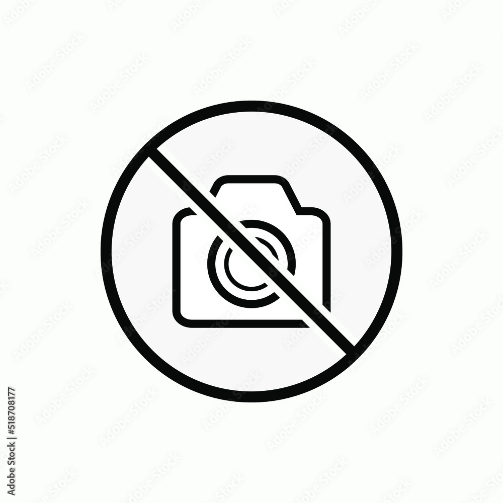 No Camera Icon . Documentation Prohibited Symbol - Vector. Sign and Symbol for Design, Presentation, Website or Apps Elements No Camera Icon . Documentation Prohibited Symbol - Vector. Sign and Symbol for Design, Presentation, Website or Apps Elements