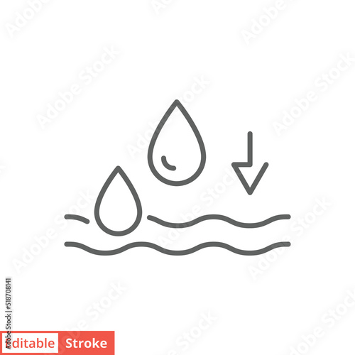 Absorption icon. Simple outline style. Water and liquid absorbent cloth. Thin line vector illustration design isolated on white background. Editable stroke EPS 10.