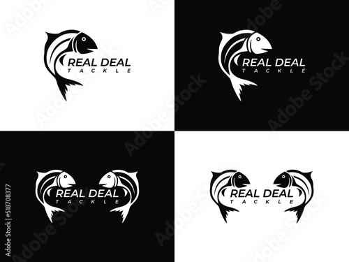 Fish logo template. Creative vector symbol of fishing club or online shop..eps