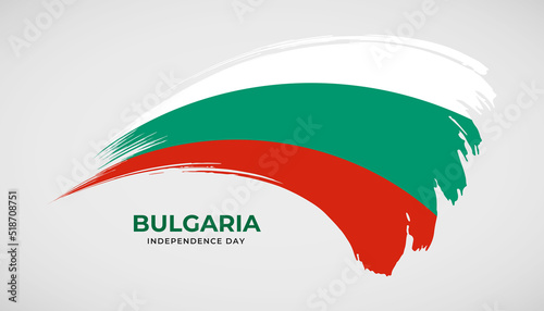 Hand drawing brush stroke flag of Bulgaria with painting effect vector illustration