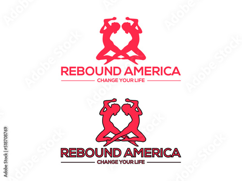 Rebound America Change Your Life logo design template on white background.eps