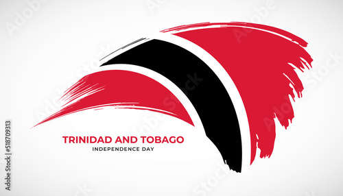 Hand drawing brush stroke flag of Trinidad and Tobago with painting effect vector illustration